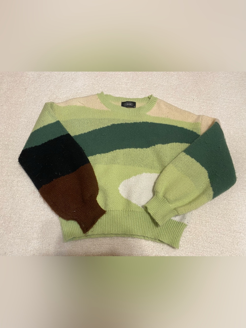 Cider Green Gradient Knit Sweater